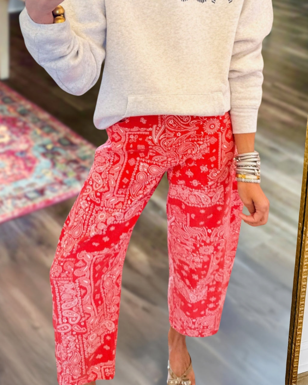 Mixed Paisley Pattern Pants