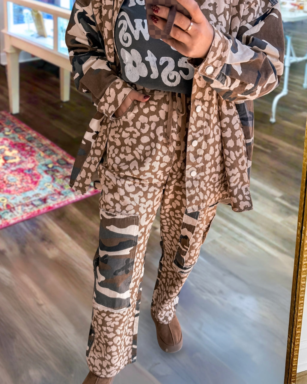 Leopard Camouflage Washed Pants