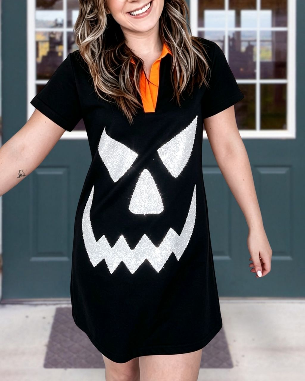 Halloween Grimace Sequin Dress