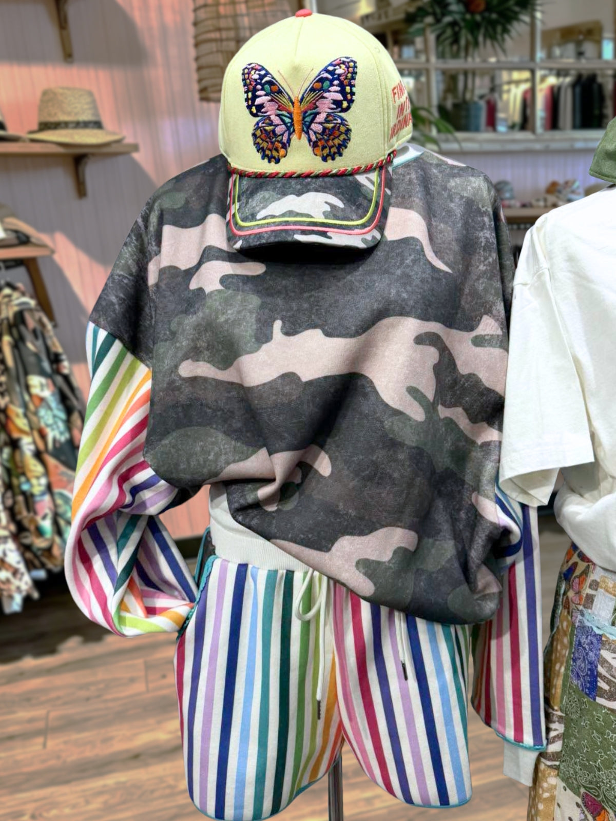 Rainbow Striped Camouflage Patchwork Set
