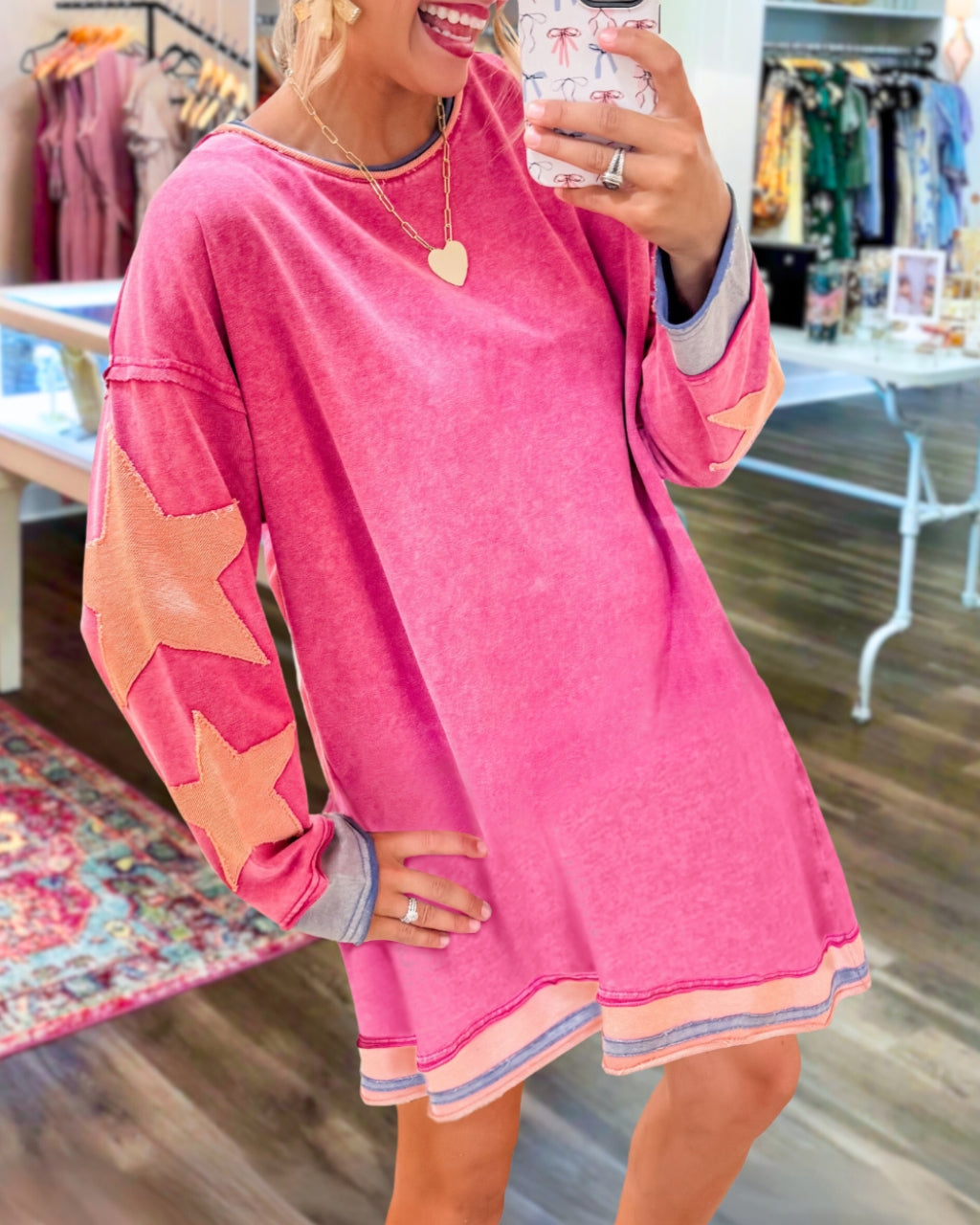 Washed Star Patch Dress