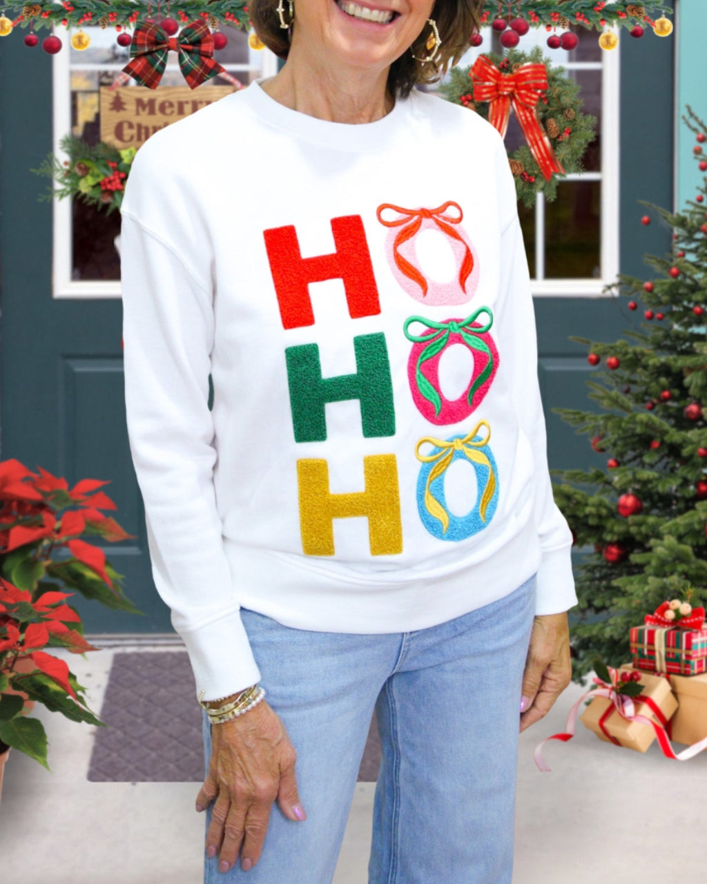 HOHOHO Embroidered Towel Pullover