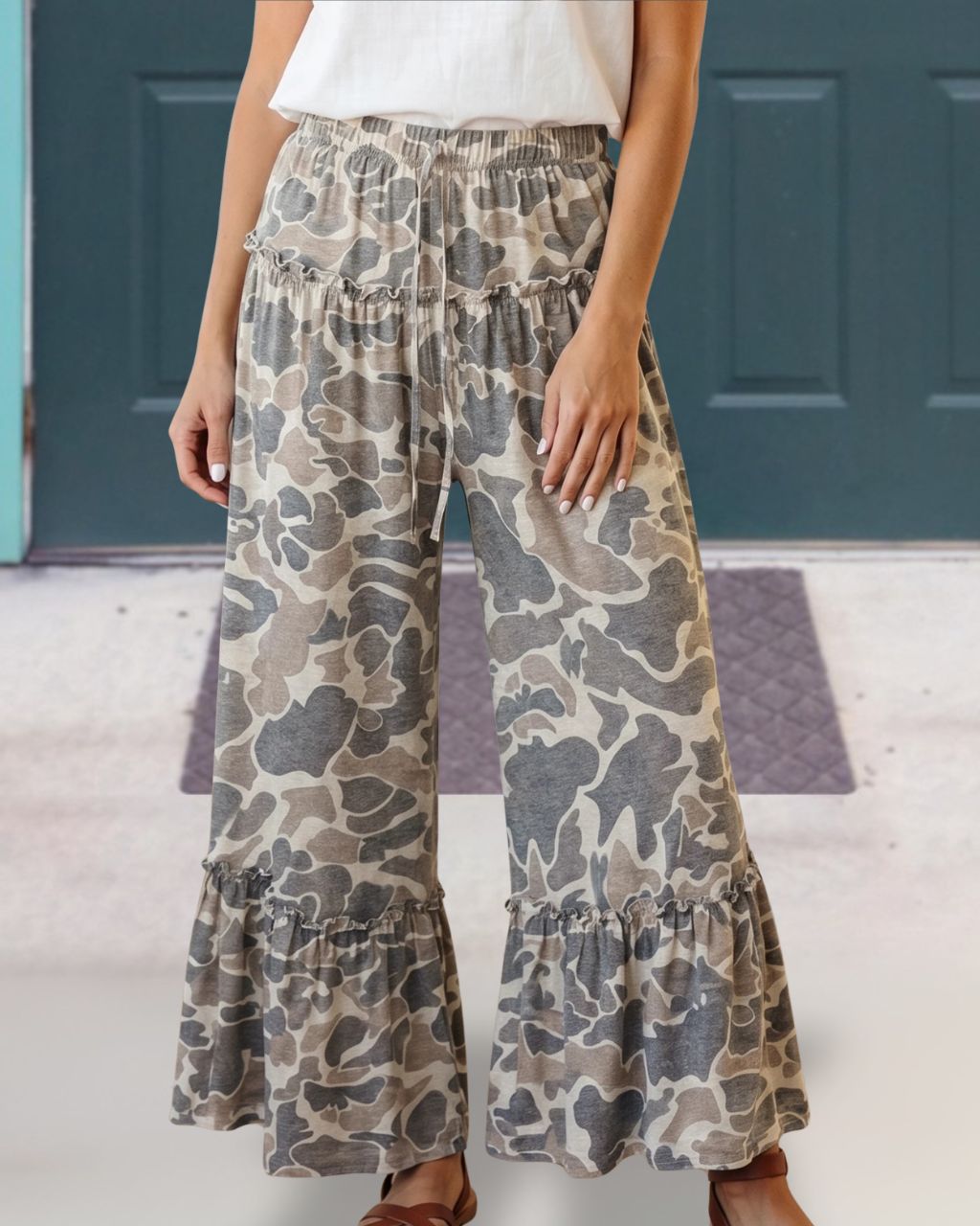 Casual Camo Wide-leg Pants