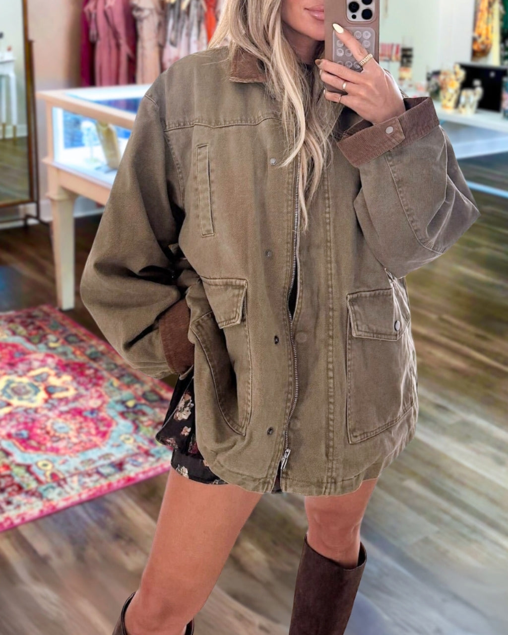 Washed Corduroy Cuff Jacket