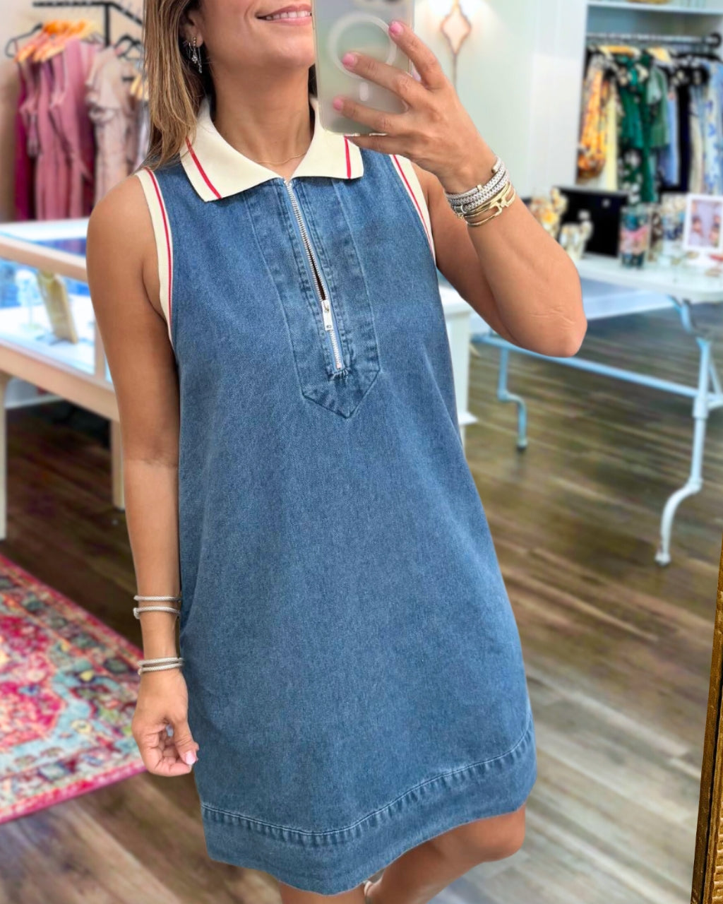 Game Denim Mini Dress