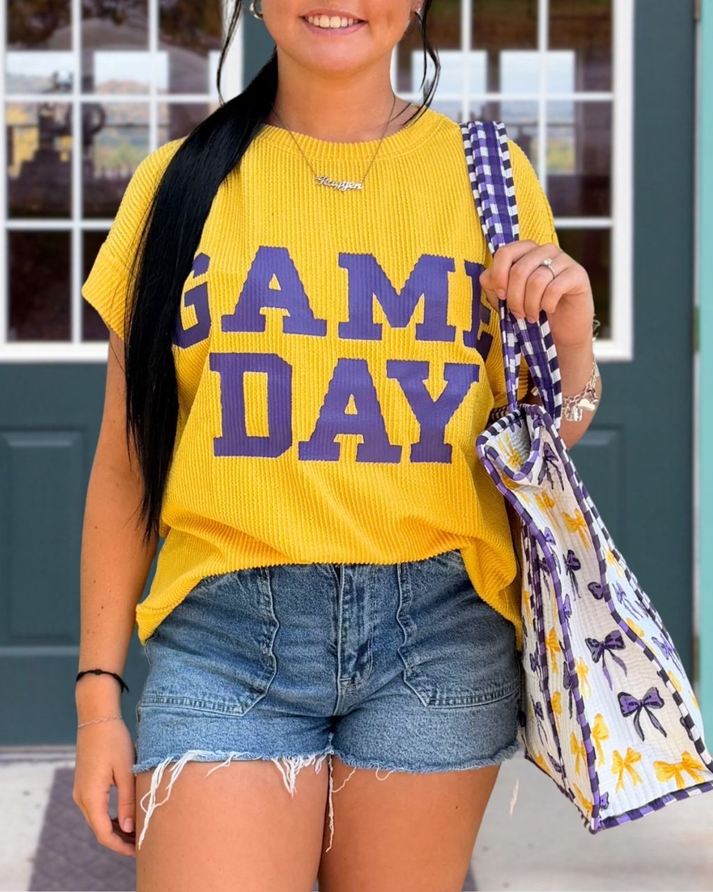 Ribbed-texture Game Day T-shirt