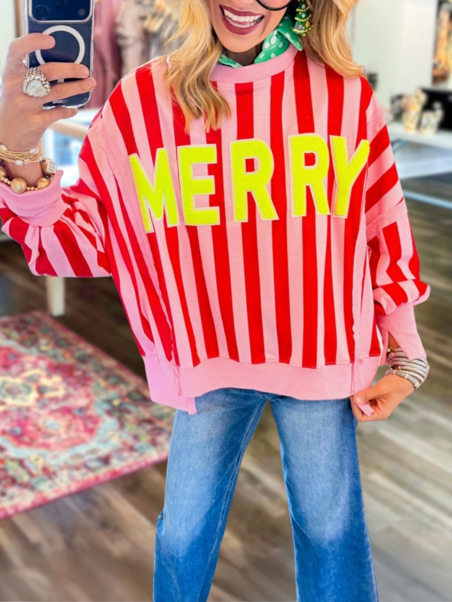 MERRY Casual Striped Pullover