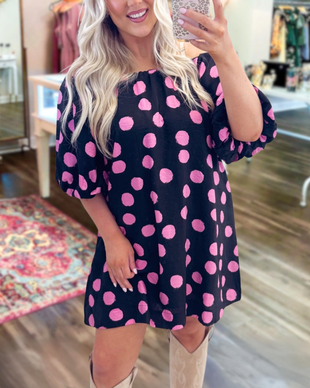 Extra Charm Polka Dot Dress