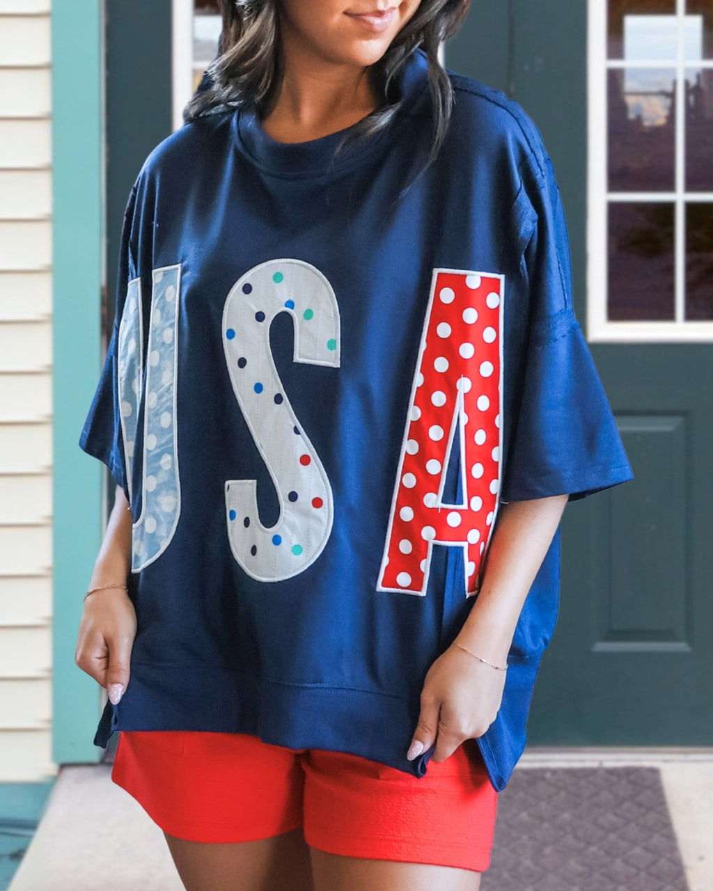 USA Embroidered Patch Top