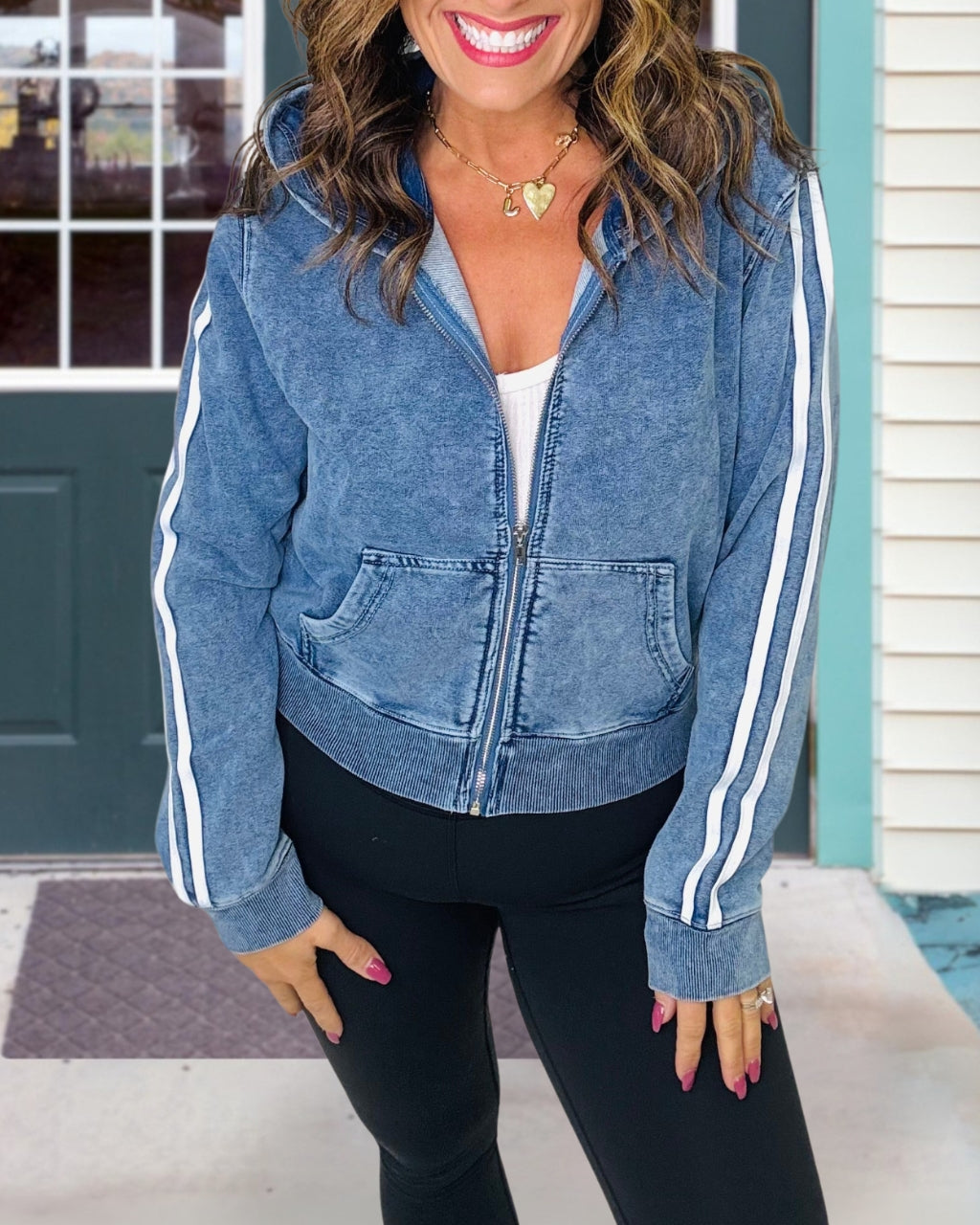 Lively Washed Denim Hooded Jacket