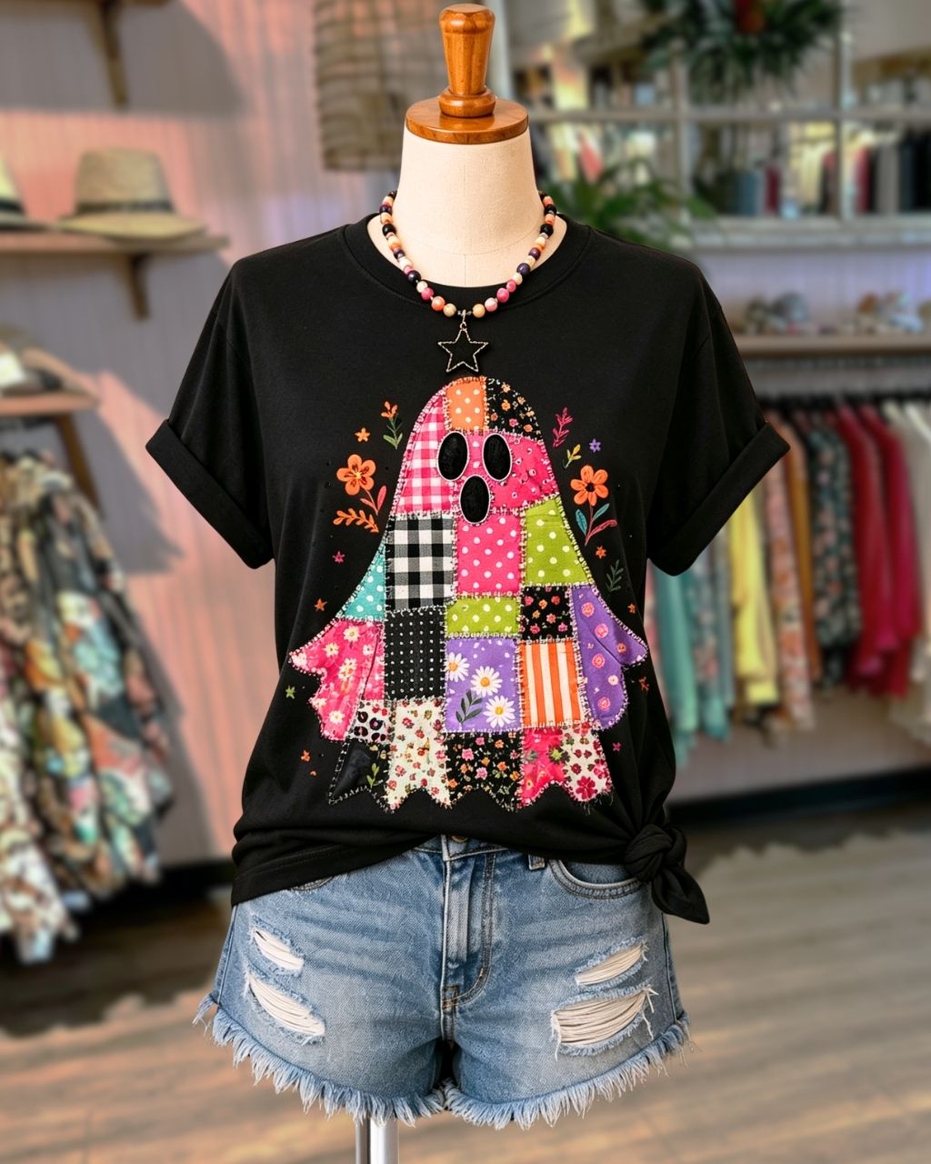 Halloween Vintage Floral Print T-shirt