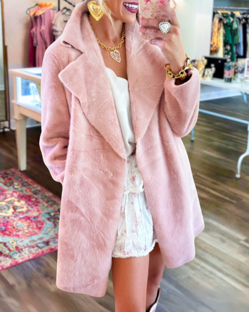Trendy Faux Fur Coat