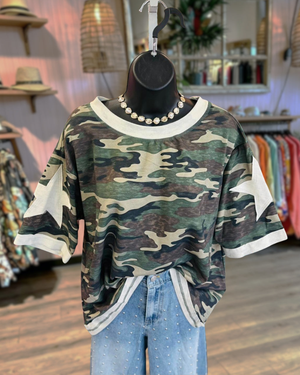 Stand Out Star Patch Camo Tee