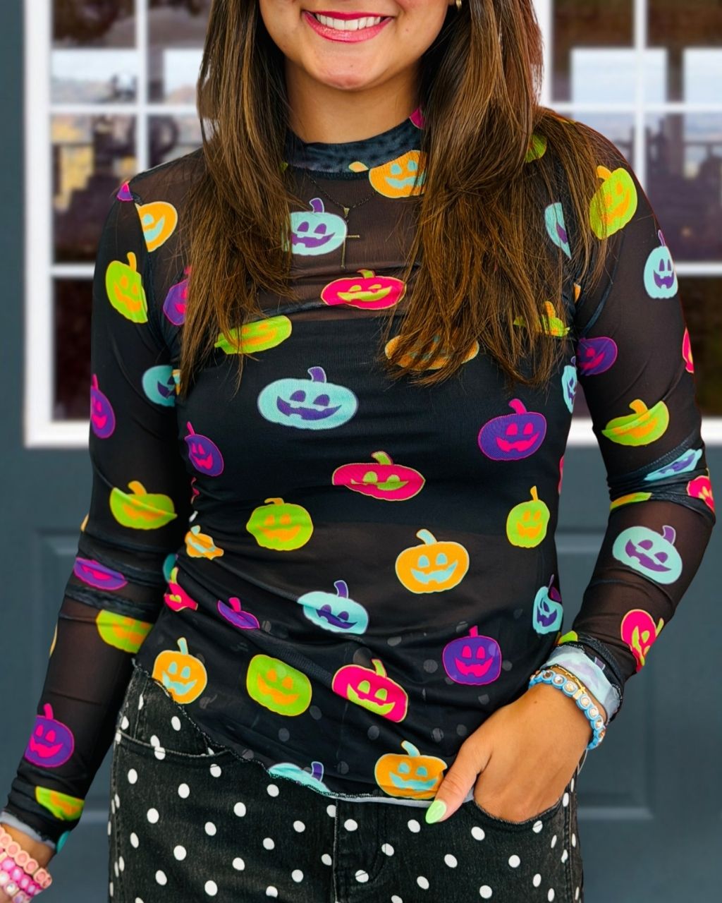 Halloween Colored Pumpkin Top