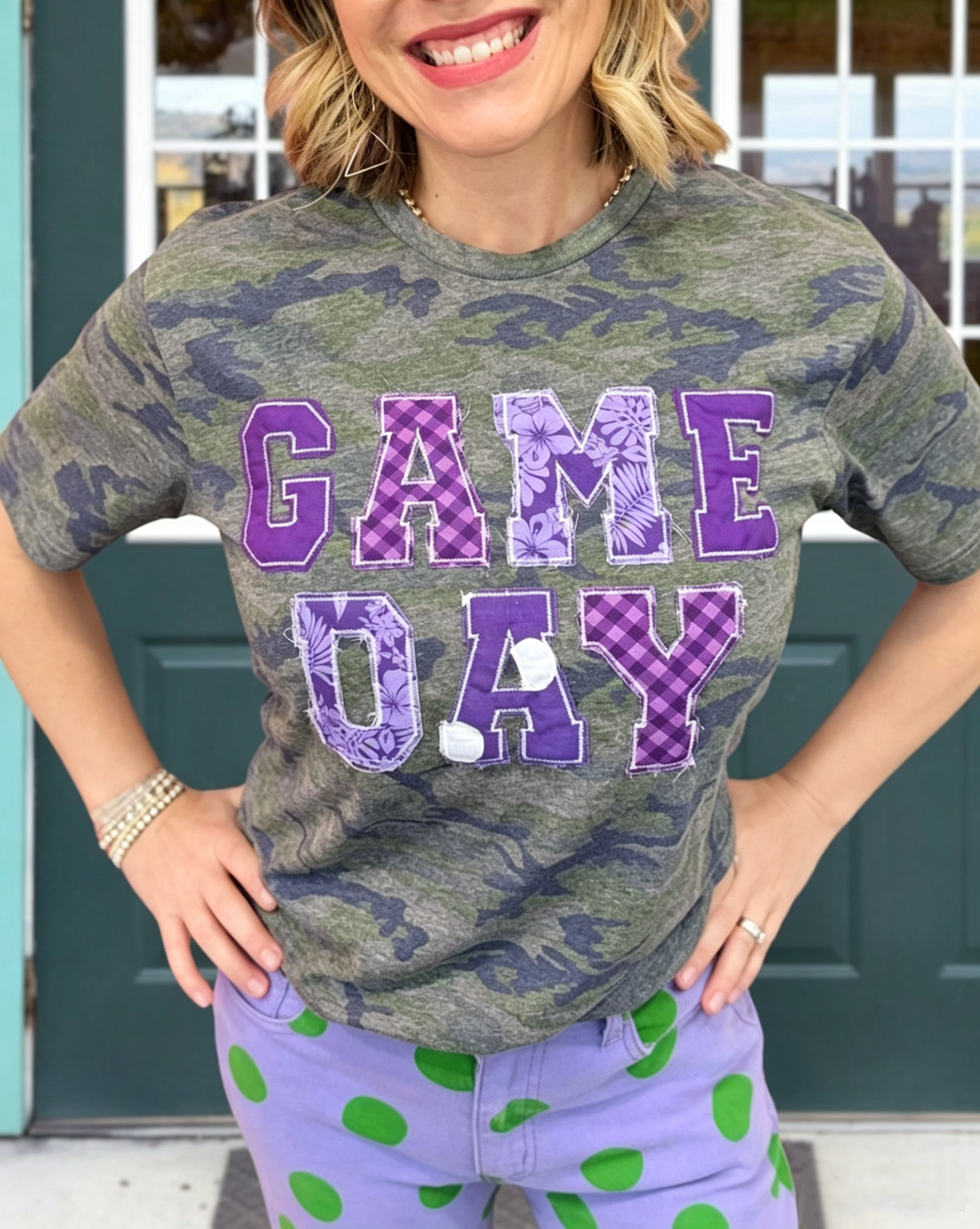 Game Day Embroidered Patch Camouflage Tee