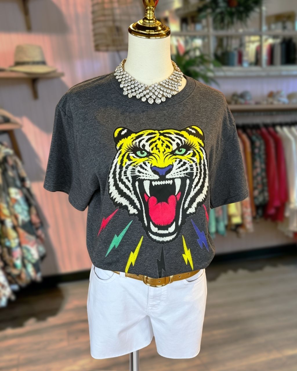 Lightning Tiger Print T-shirt