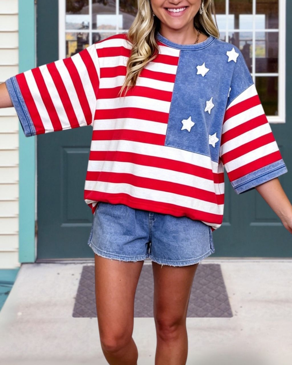 Independence Day Striped Top