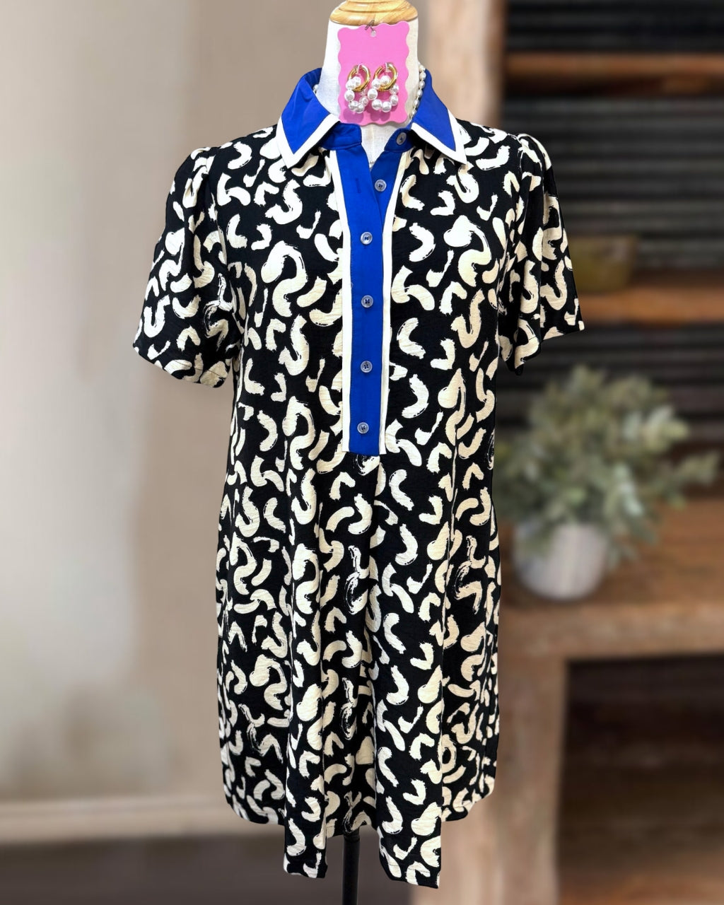 Unique Patterned Satin Dress