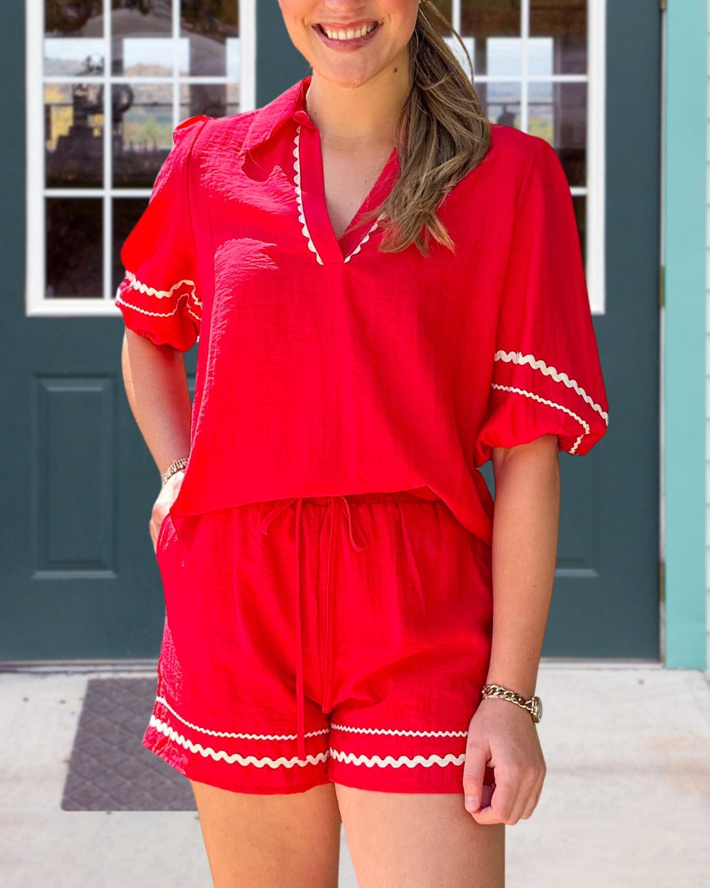 Zero Effort Ric Rac Shorts Set