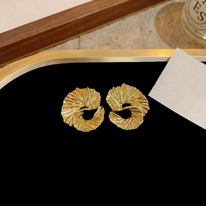 Irregularly Textured Metal Earrings