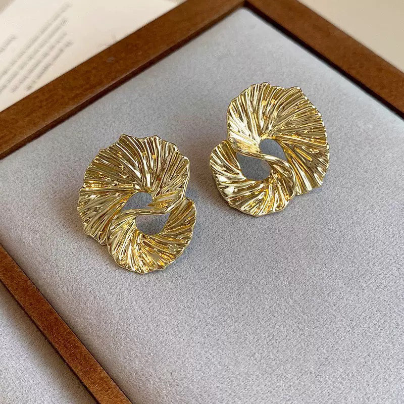 Irregularly Textured Metal Earrings