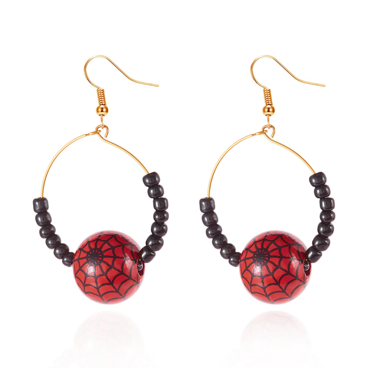 Halloween Bat Beaded Earrings