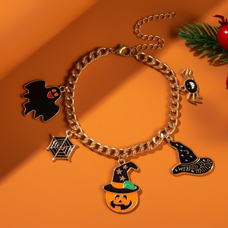 Cute Halloween Pumpkin Ghost Bracelet