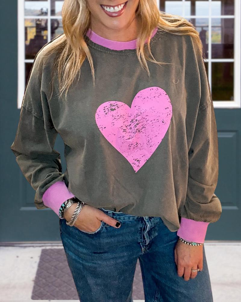Romantic Heart Crewneck Pullover
