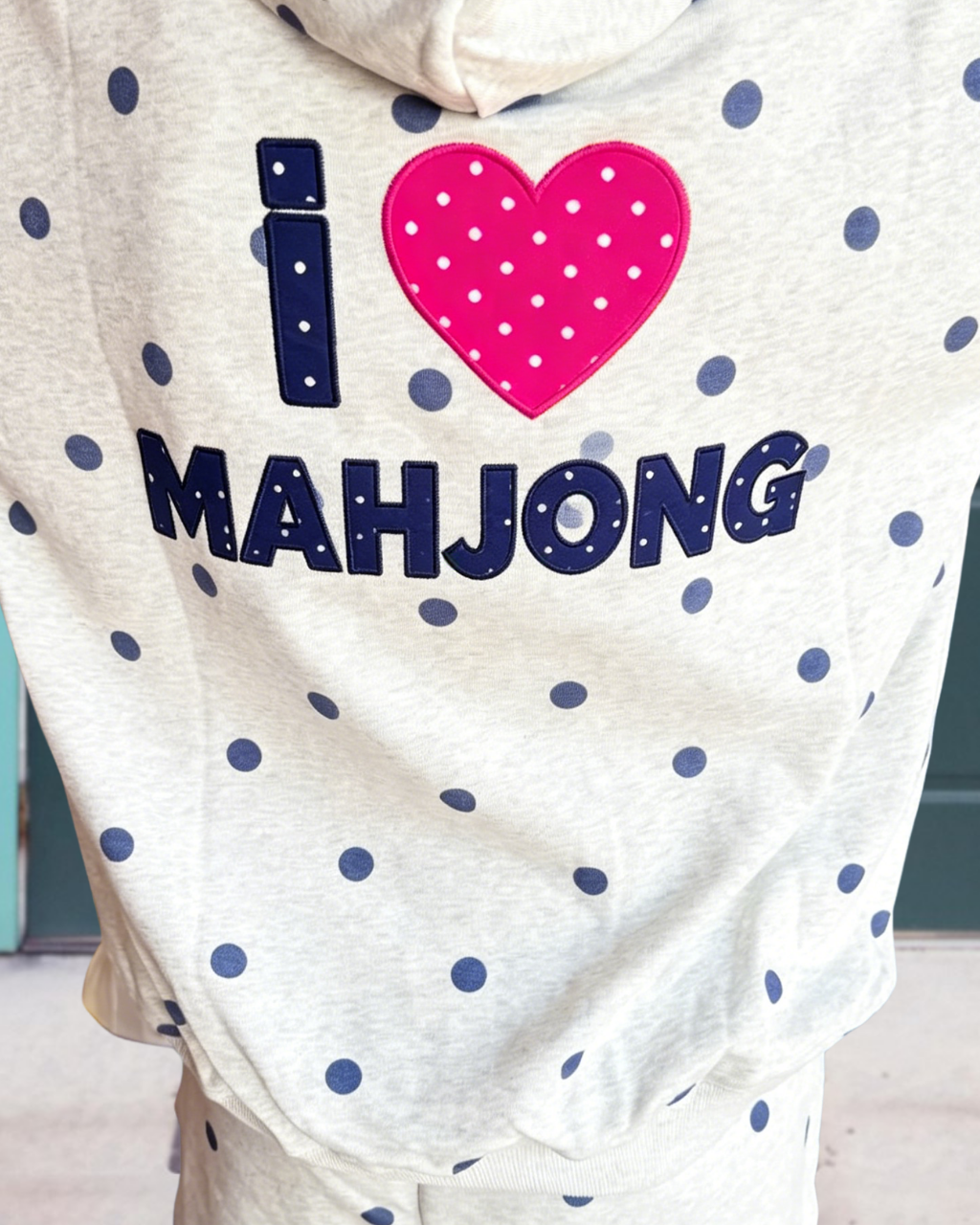 MAHJ Embroidered Polka-Dot Hoodie
