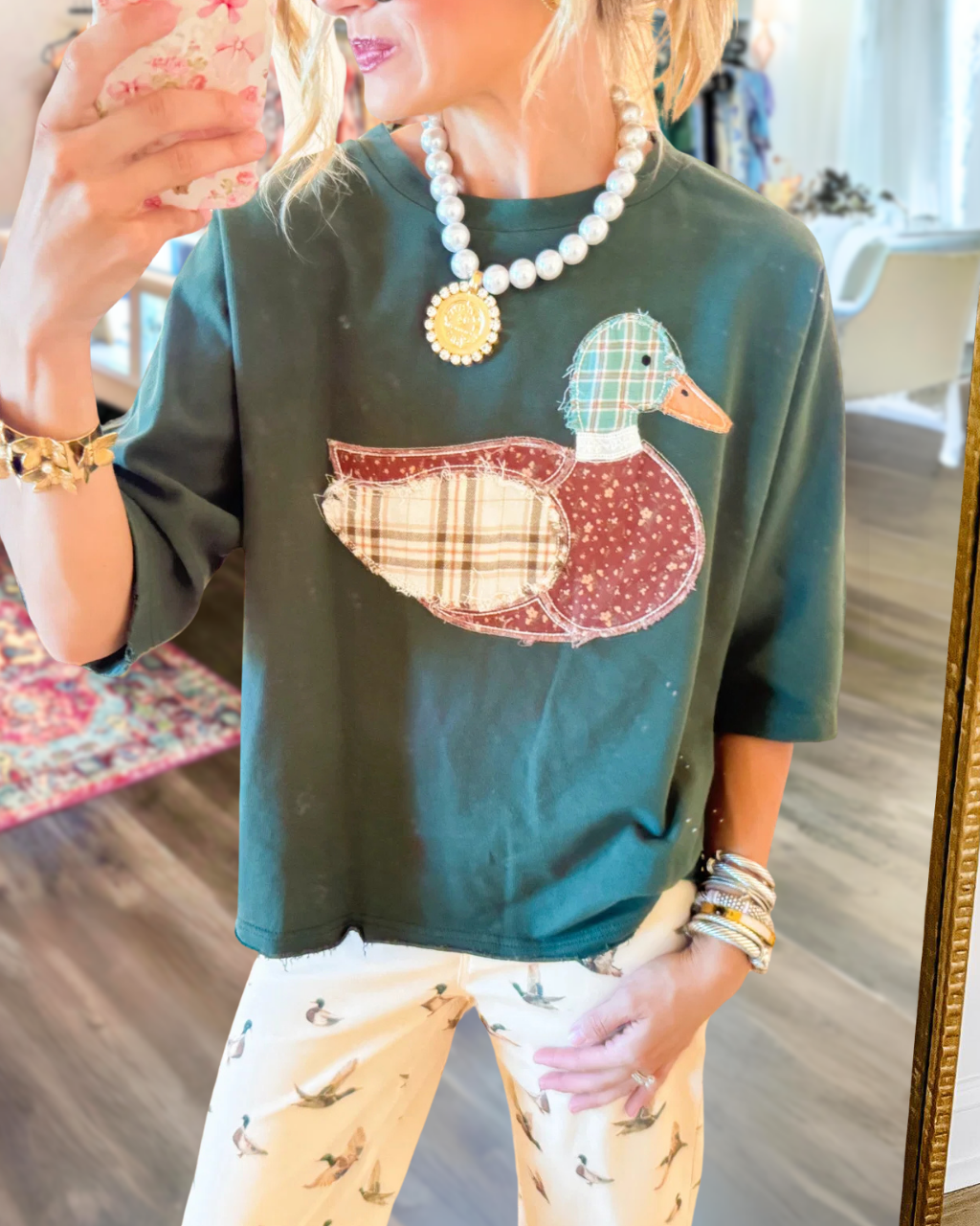 Mallard-Duck Embroidered Patch T-shirt