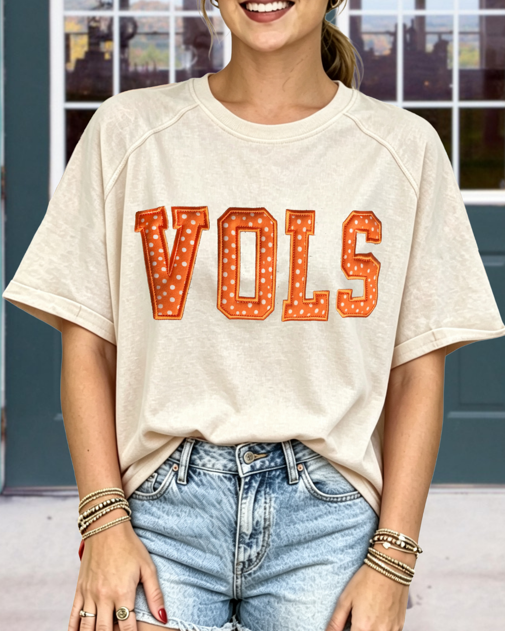 Polka-Dot Vols Embroidered Tee