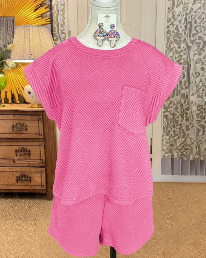 Quilted Short sleeve & Shorts set