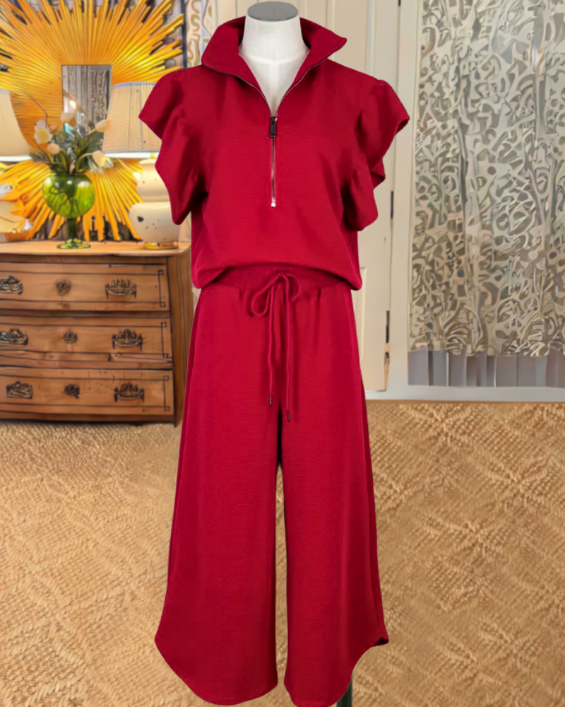 Travel Textured Set-Red