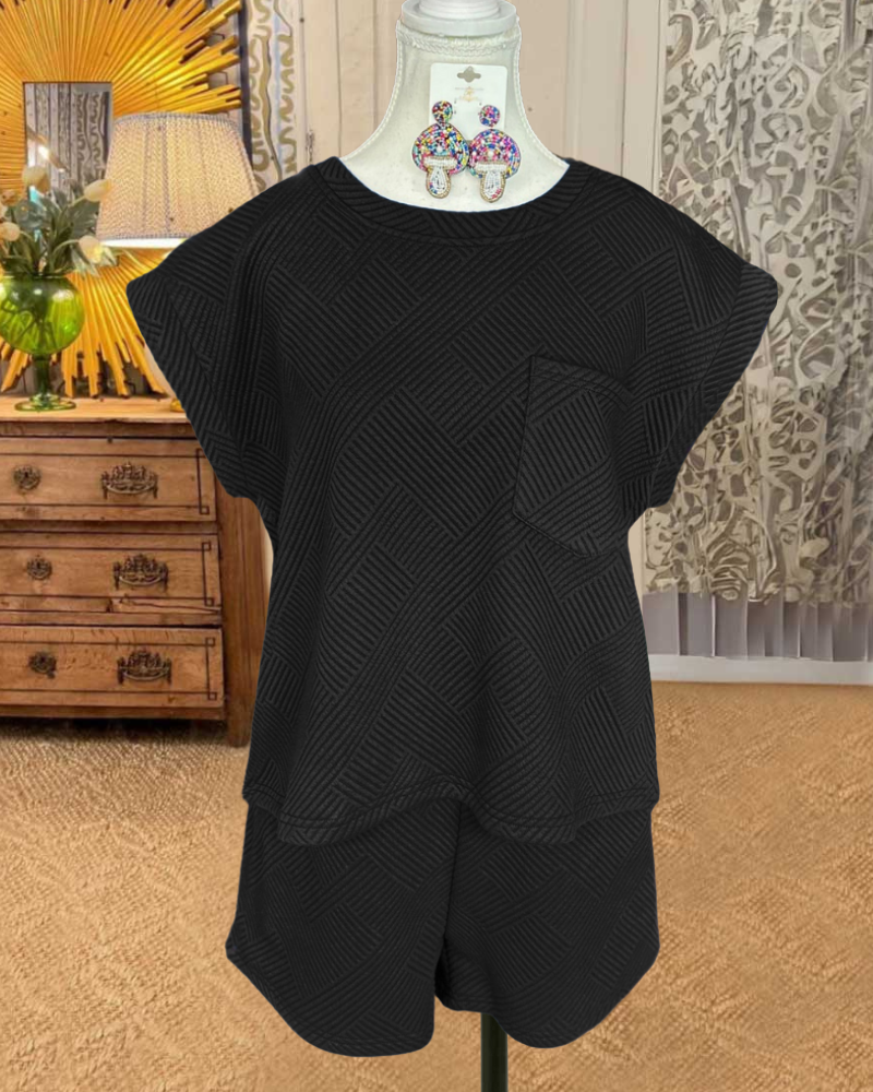 Quilted Short sleeve & Shorts set