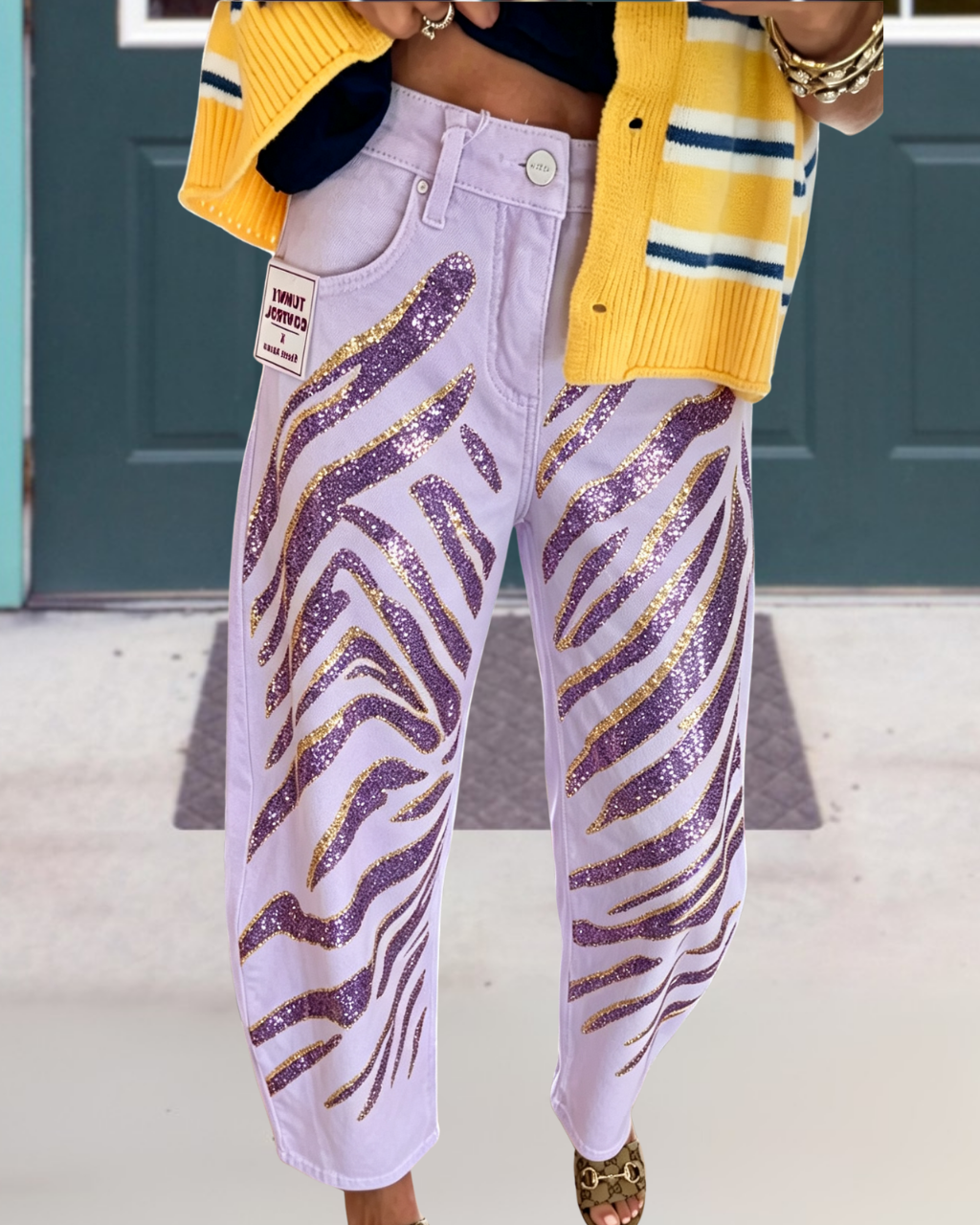 Tiger Stripe Sequin Pants