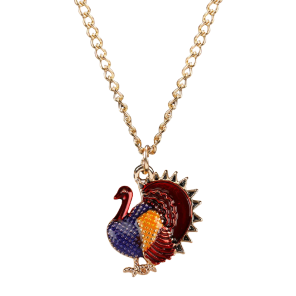 Thanksgiving Turkey Trim Necklace