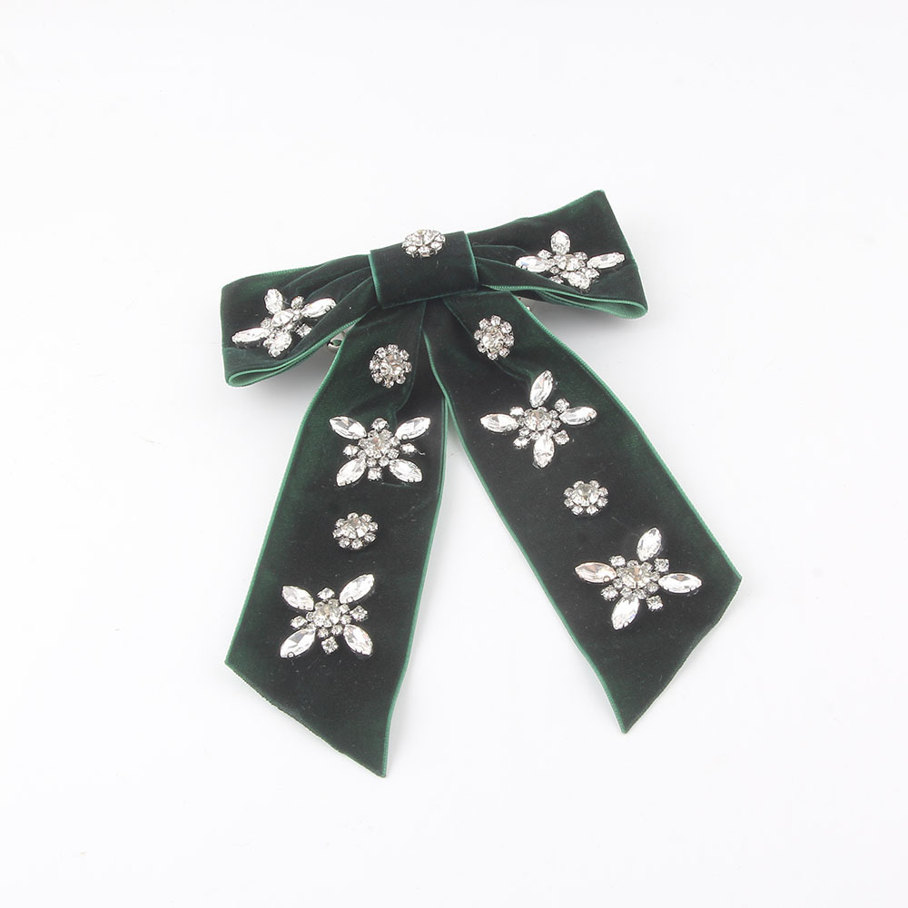 Christmas Bow Diamond Hair Clip