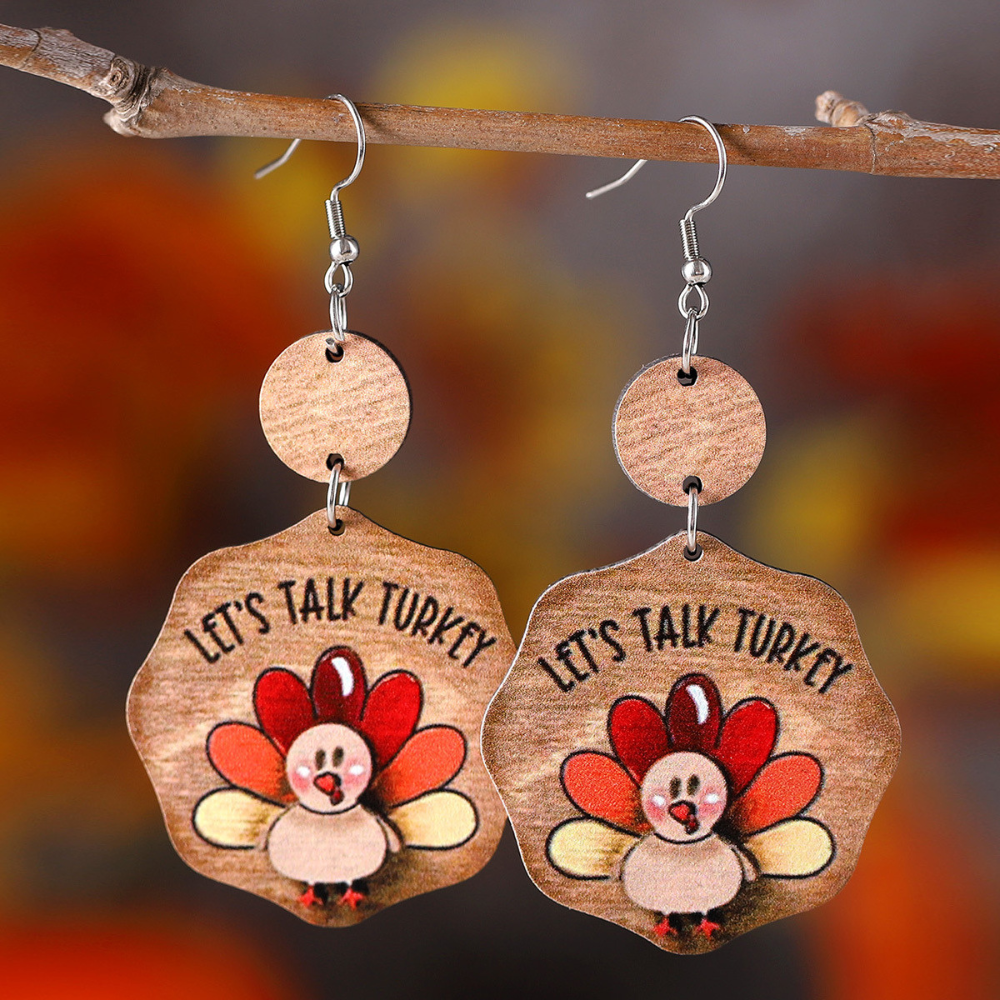 Thanksgiving Turkey Pendant Earrings