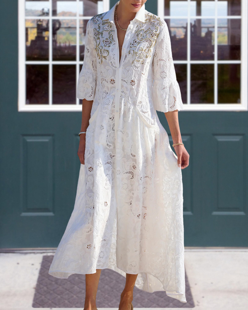 Iris Eyelet Lace Dress