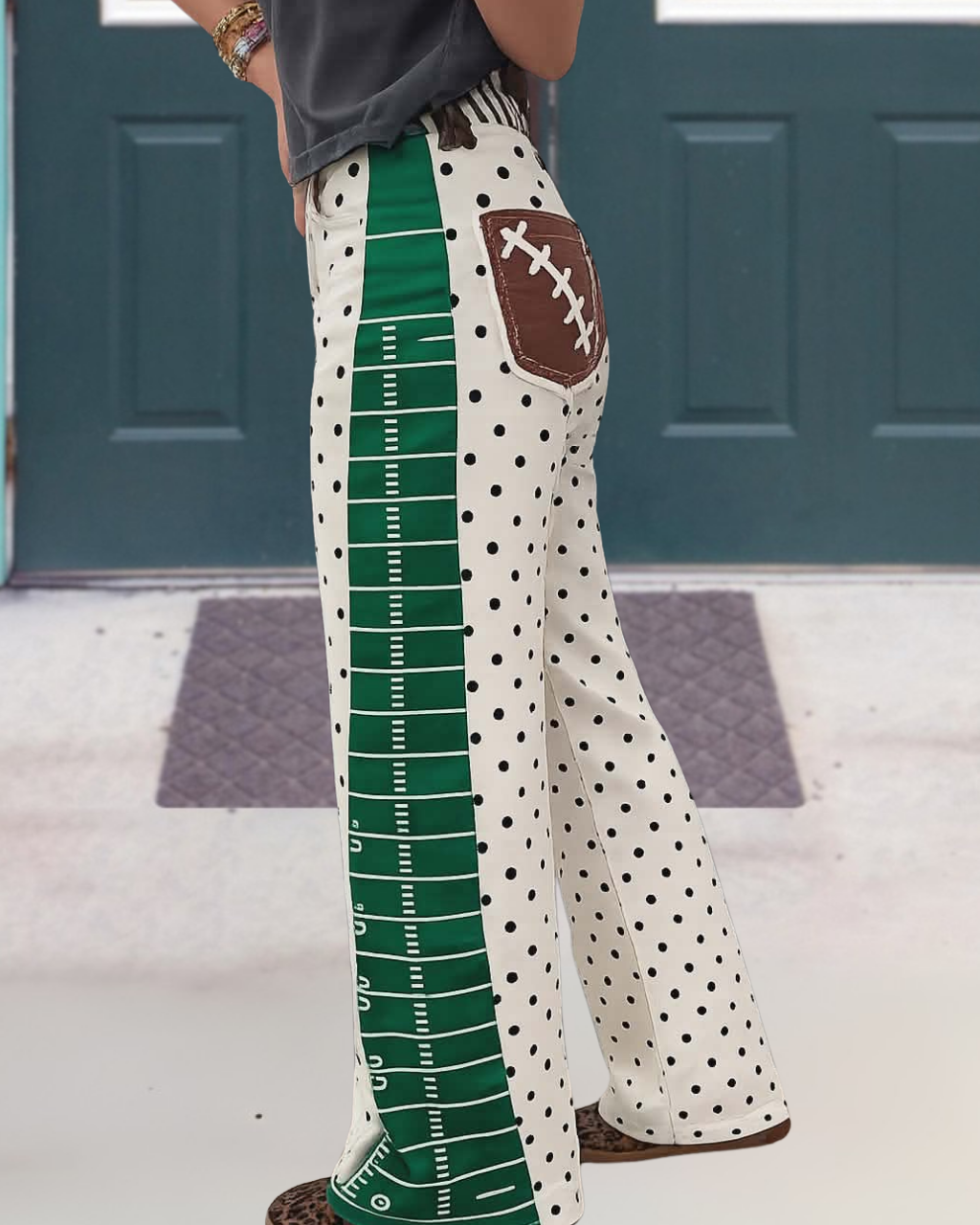 Football Yard-line Stripes Polka Dots Pants