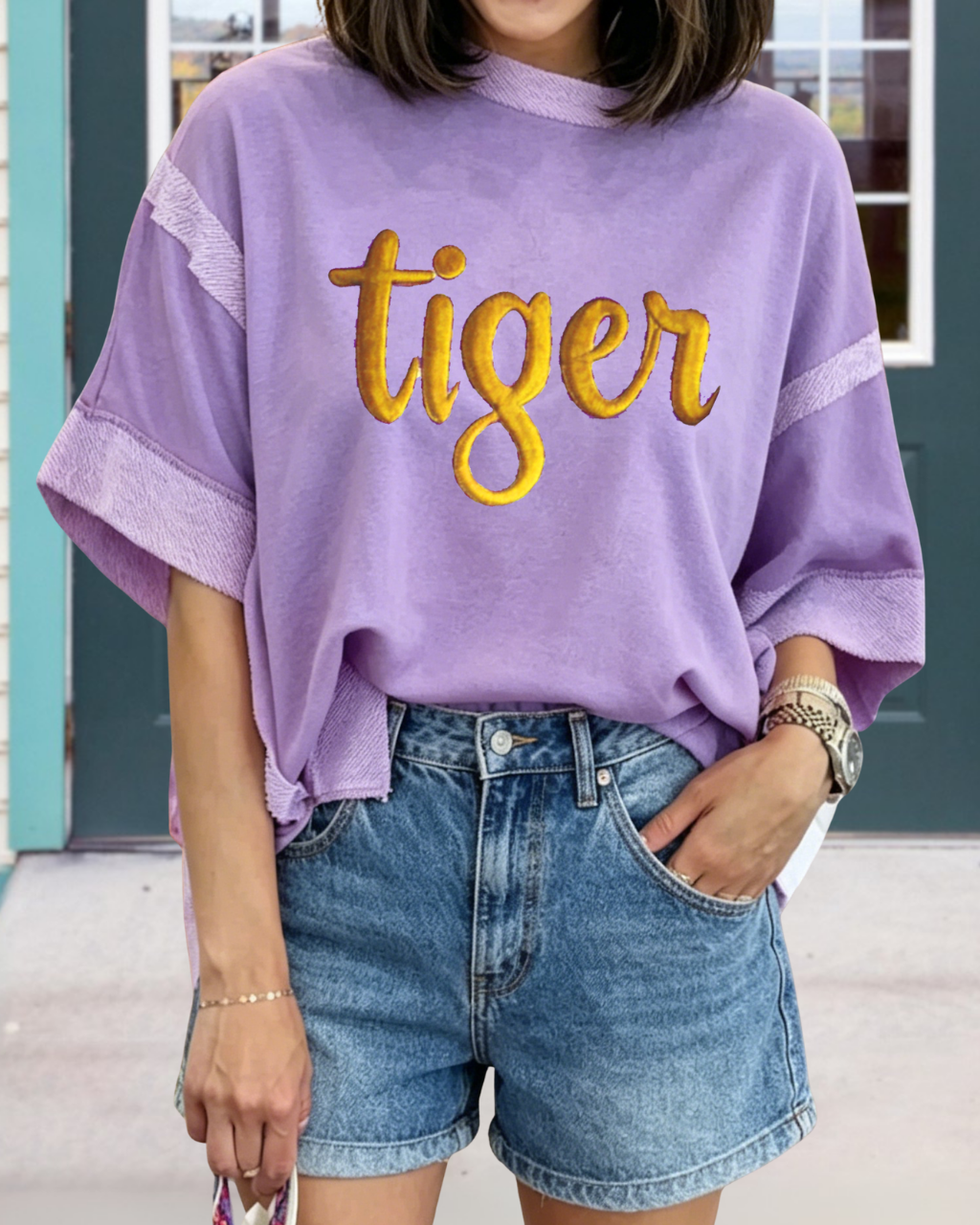 Oversized Tiger Print Top
