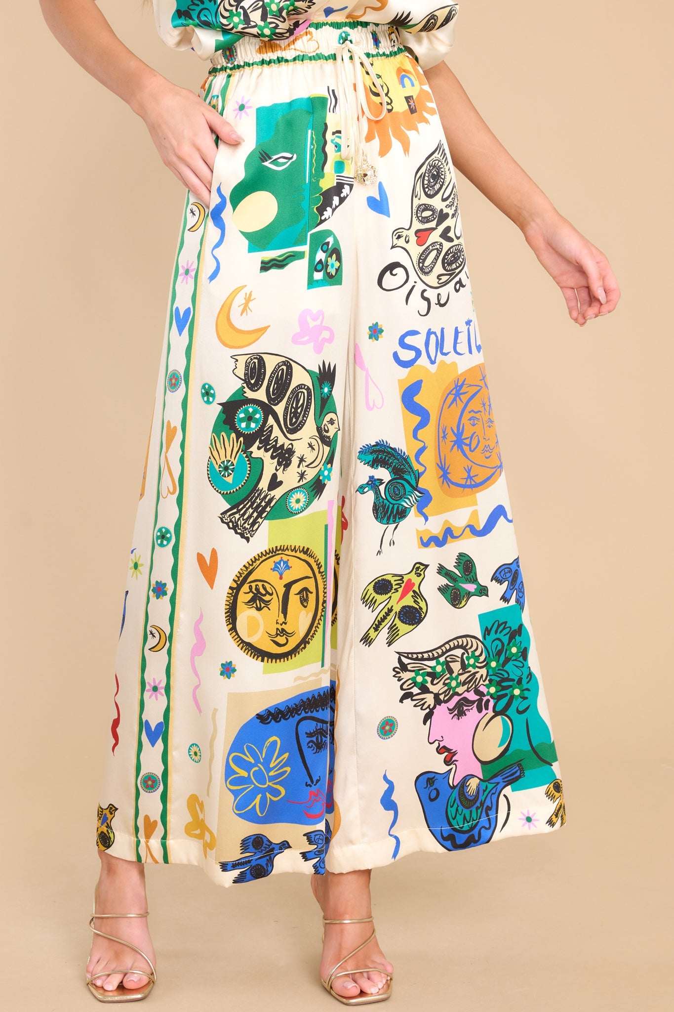 Soleil Ivory Print Pant