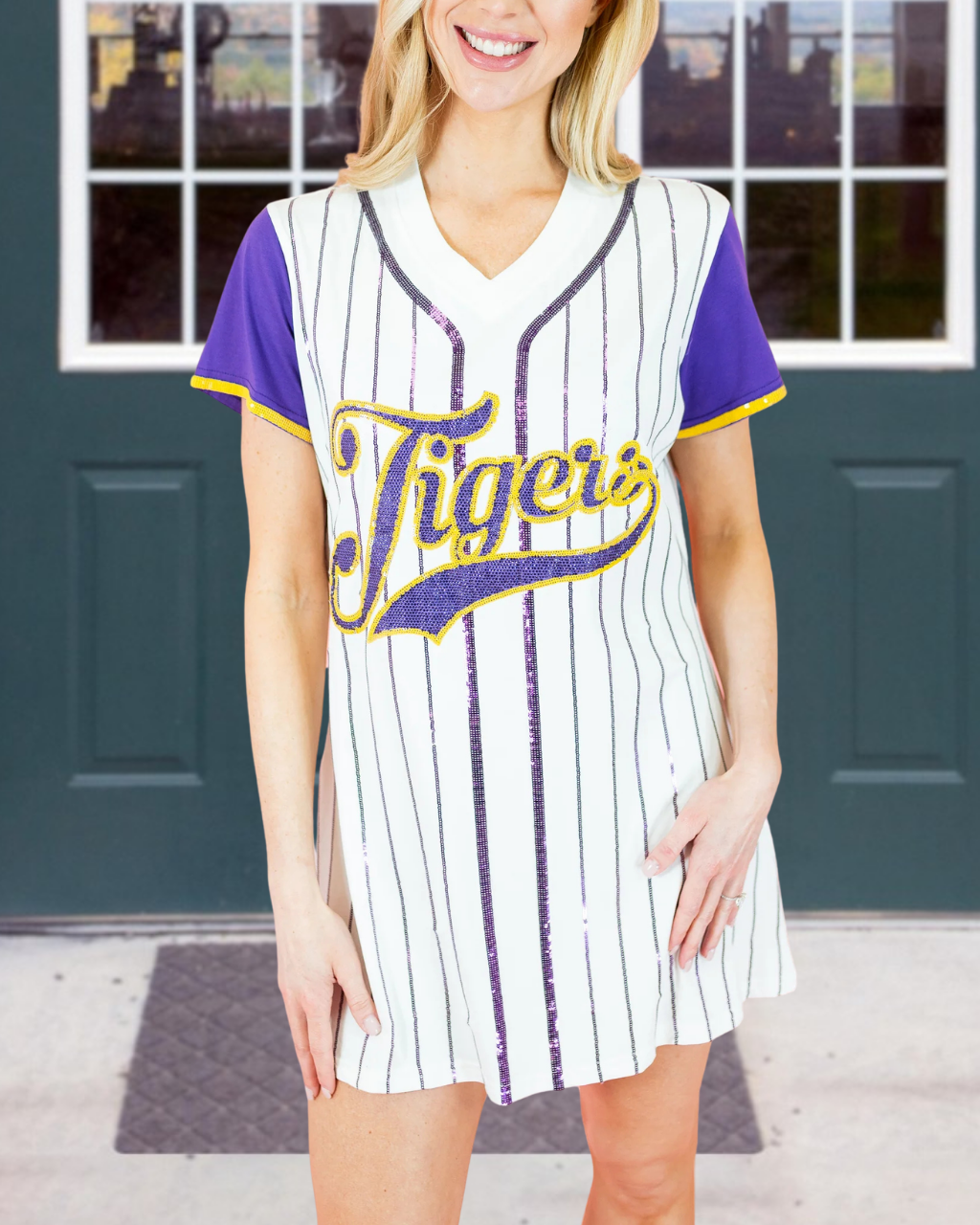 Tigers Striped Sequined Dress