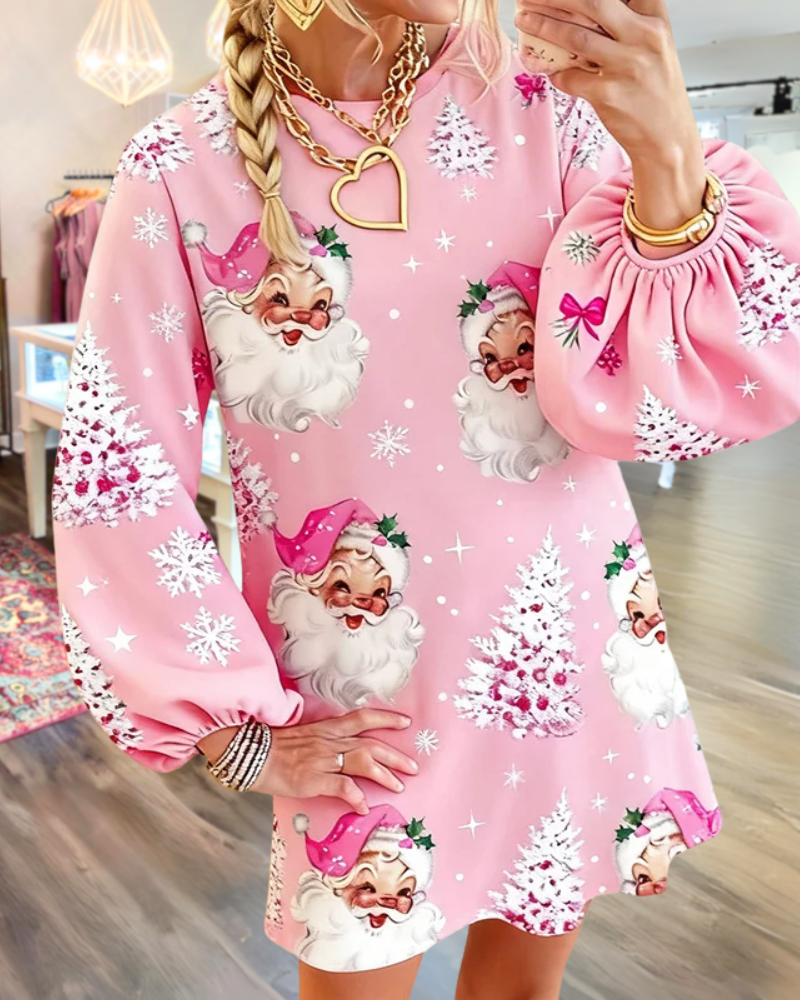 Santa Claus Snowflake Mini Dress