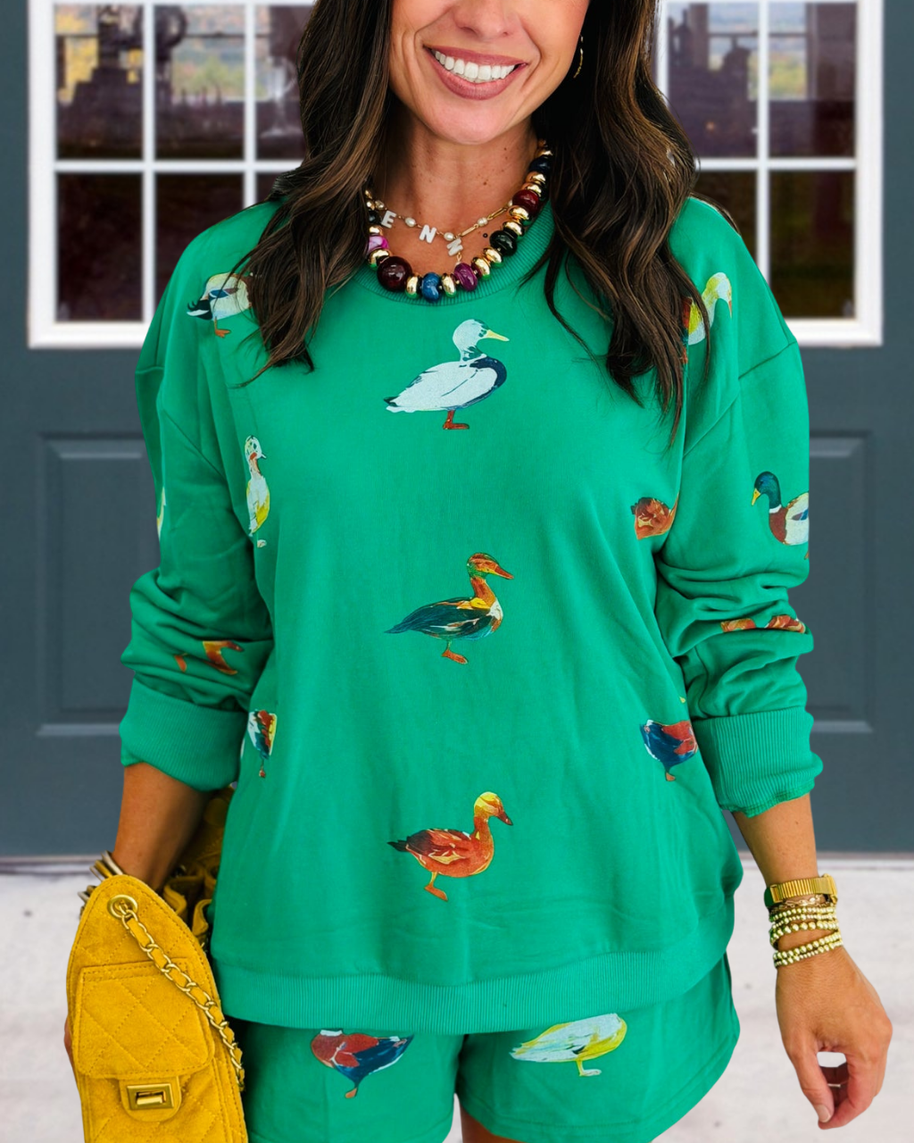 Autumn Mallard Sequin Shorts Set