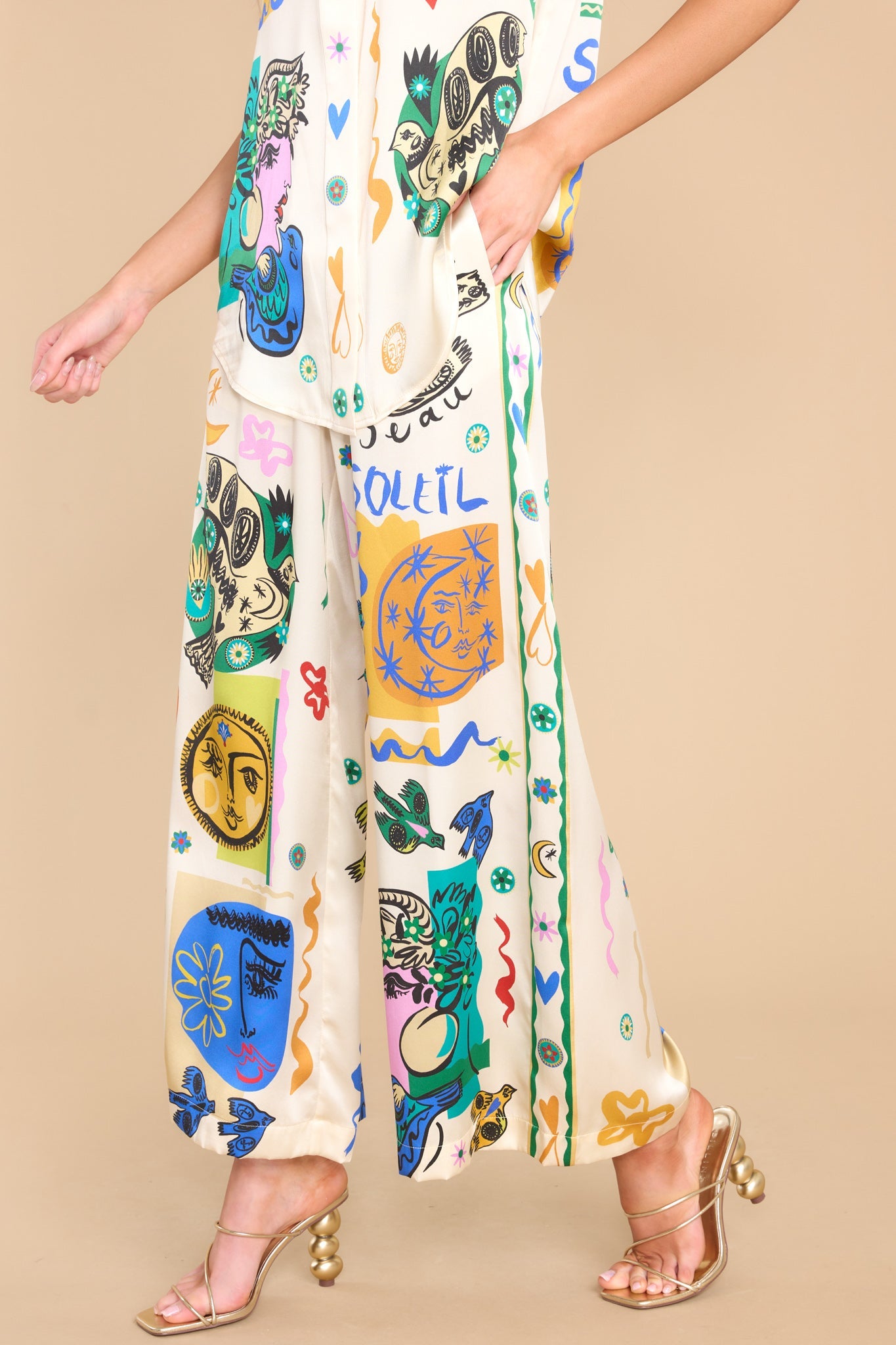 Soleil Ivory Print Pant