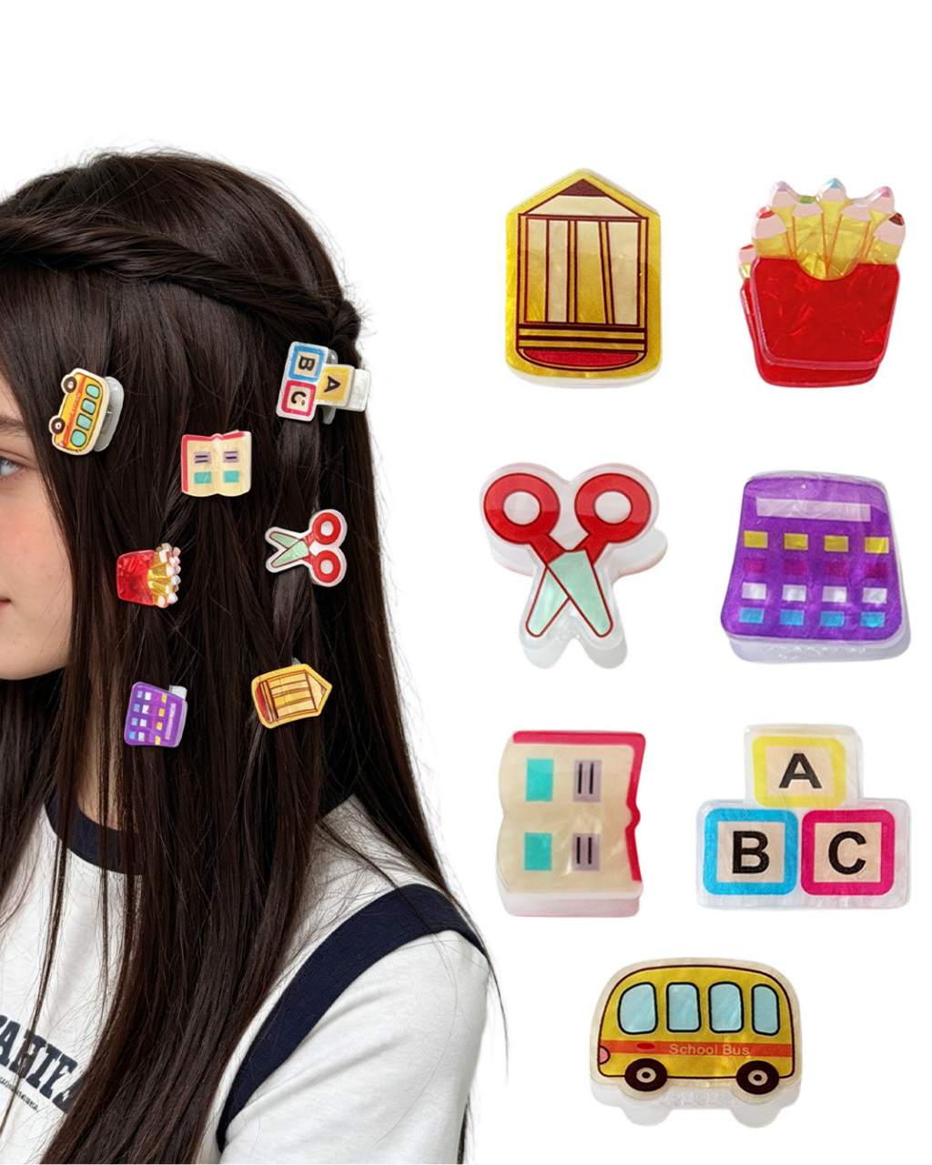 Back-to-school Themed Hair Clips