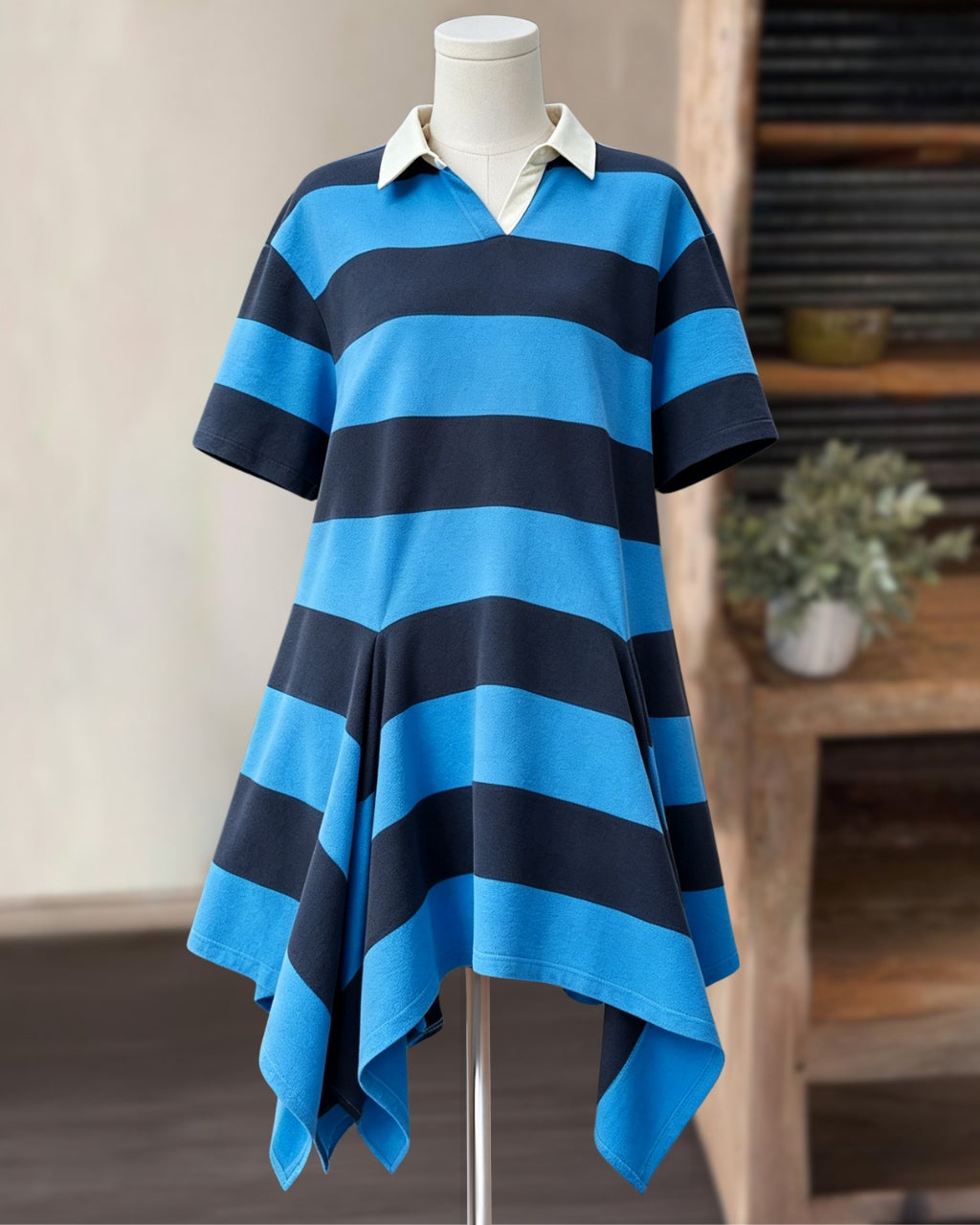 Unique Hem Striped Dress