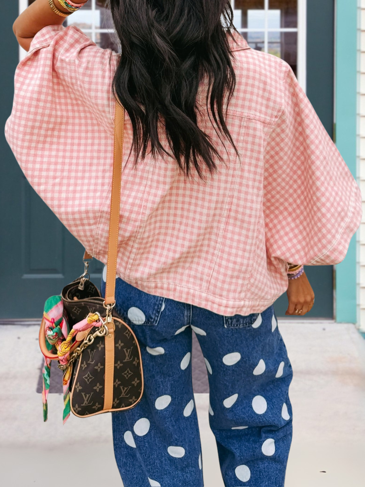 Stylish Plaid Cape Jacket