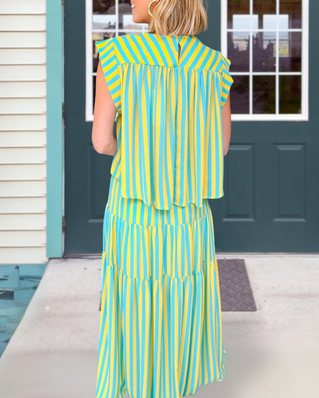 Chic Striped Skirt Set